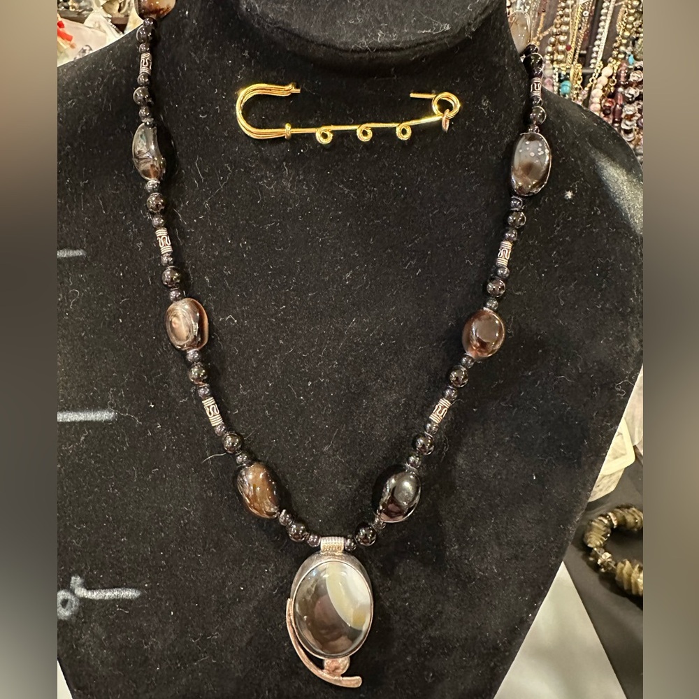 Sterling silver and unknown stone necklace
